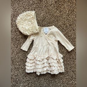 Lemon loves layette dress&bonnet sz 0-3